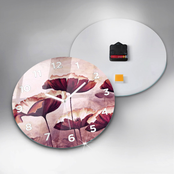 Kerek fali üvegóra Virágzó mák