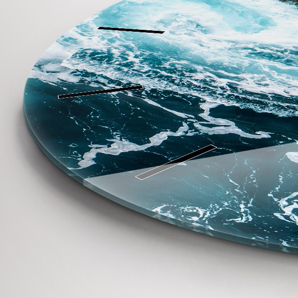 Kerek fali üvegóra Kavargó habos hullámok