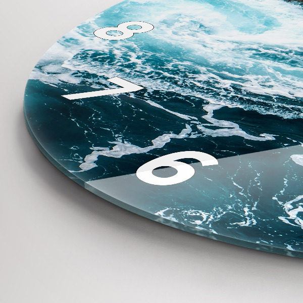 Kerek fali üvegóra Kavargó habos hullámok