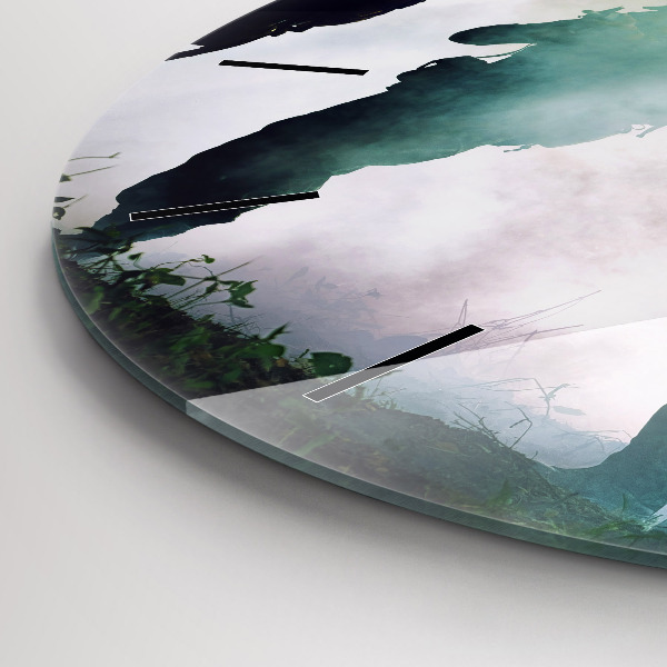 Kerek fali üvegóra Hadsereg az erdőben katonák