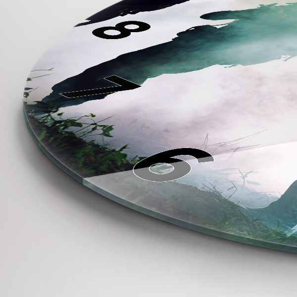 Kerek fali üvegóra Hadsereg az erdőben katonák