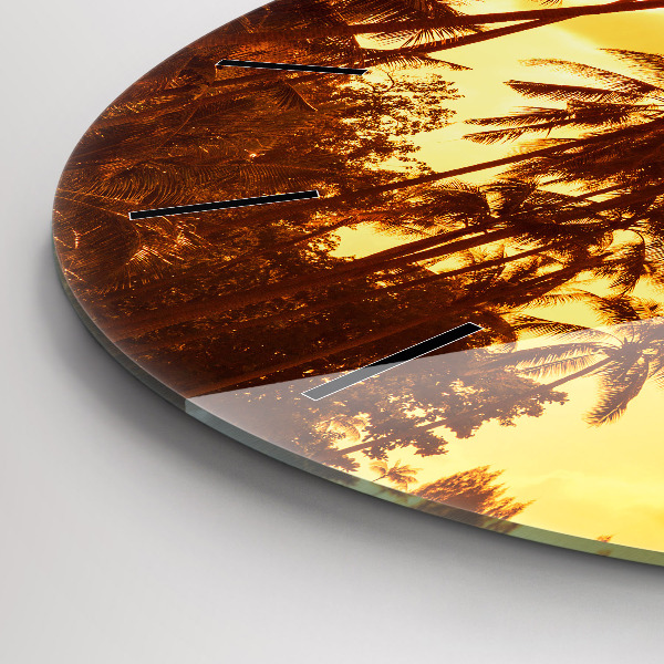 Kerek fali üvegóra Napos pálmafák