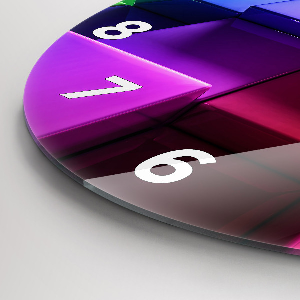 Kerek fali üvegóra Színes kockák