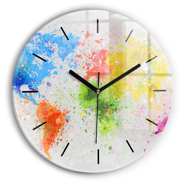 Kerek fali üvegóra Világtérkép papíron