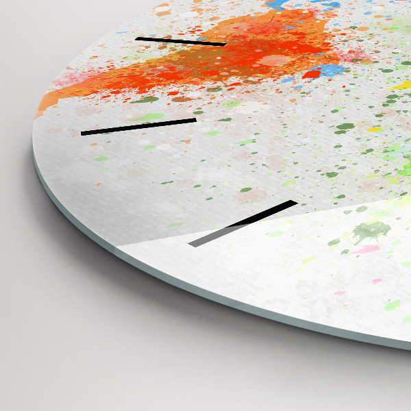 Kerek fali üvegóra Világtérkép papíron