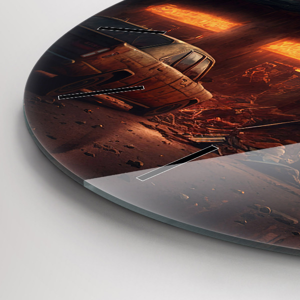 Kerek fali üvegóra Apokaliptikus épület