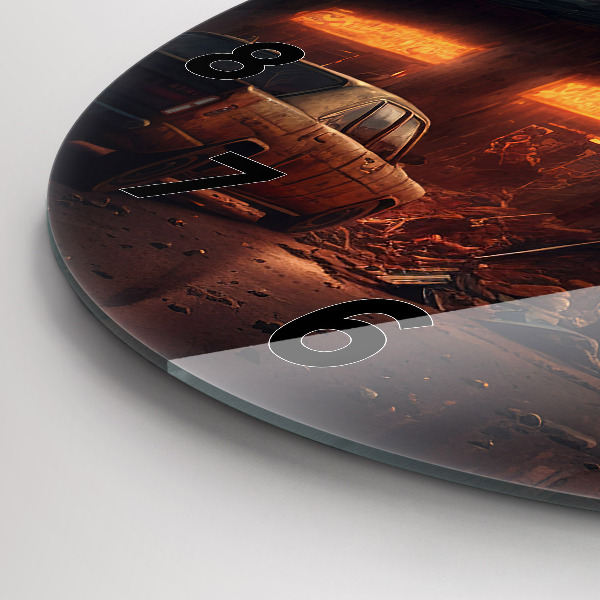 Kerek fali üvegóra Apokaliptikus épület