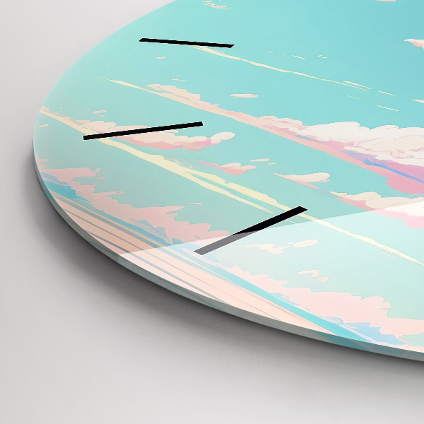 Kerek fali üvegóra Az ég pasztell színe