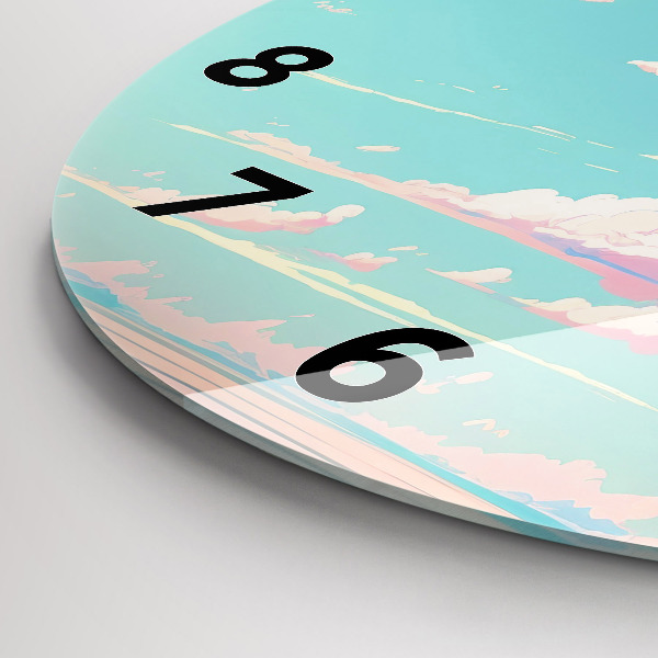 Kerek fali üvegóra Az ég pasztell színe