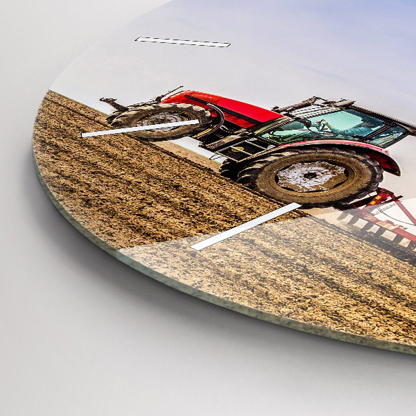 Kerek fali üvegóra Farmer egy traktoron