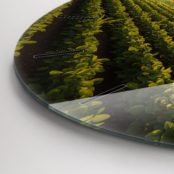 Kerek fali üvegóra Traktor egy mezőgazdasági területen