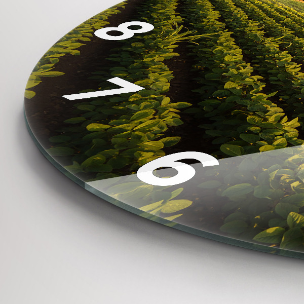 Kerek fali üvegóra Traktor egy mezőgazdasági területen