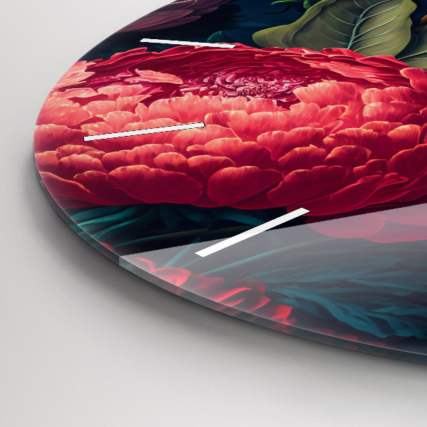 Kerek fali üvegóra Vintage virágcsokor