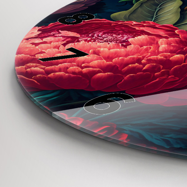 Kerek fali üvegóra Vintage virágcsokor