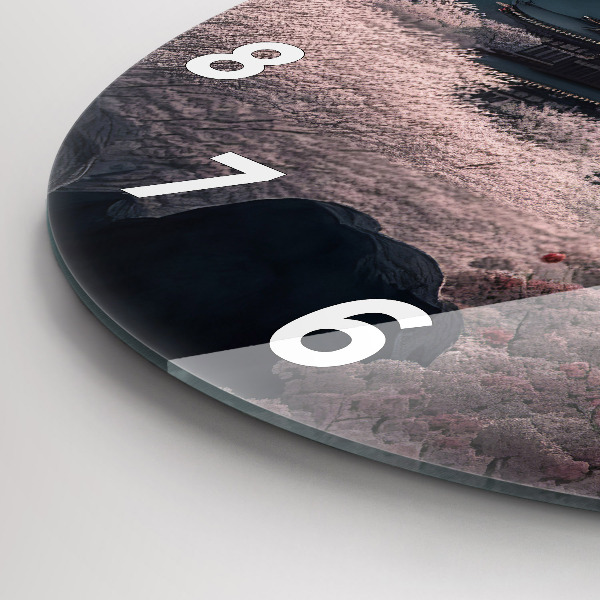 Kerek fali üvegóra Torony és virágok Ázsiában