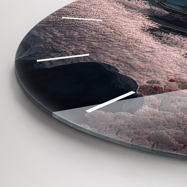 Kerek fali üvegóra Torony és virágok Ázsiában