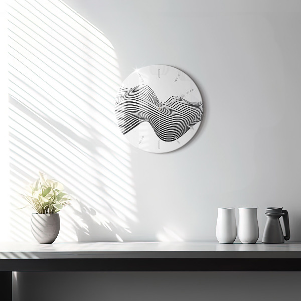 Kerek fali üvegóra Fekete-fehér művészet