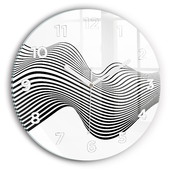 Kerek fali üvegóra Fekete-fehér művészet