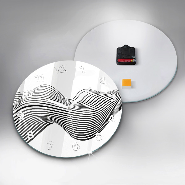 Kerek fali üvegóra Fekete-fehér művészet