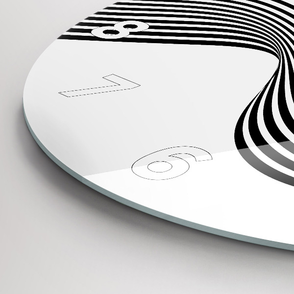 Kerek fali üvegóra Fekete-fehér művészet