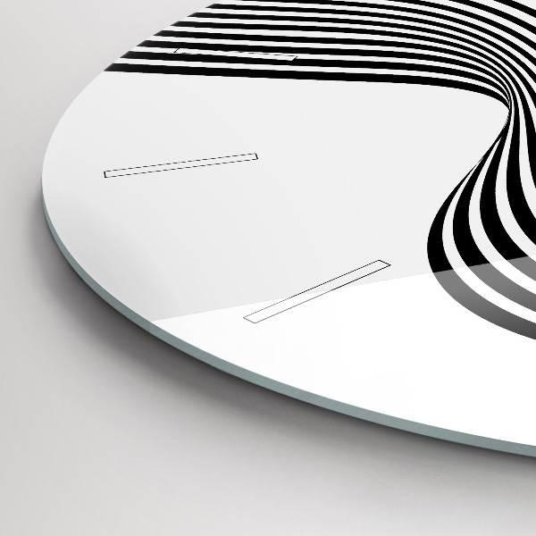 Kerek fali üvegóra Fekete-fehér művészet