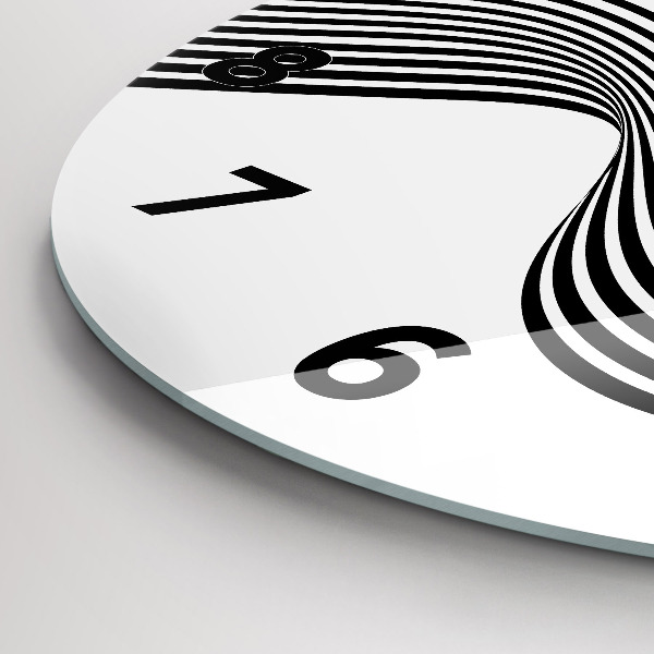 Kerek fali üvegóra Fekete-fehér művészet