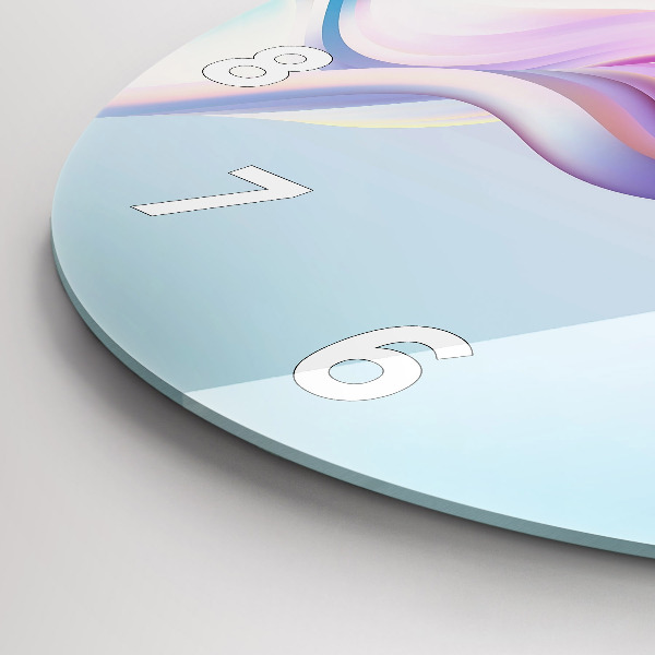 Kerek fali üvegóra Pasztell hullám absztrakció