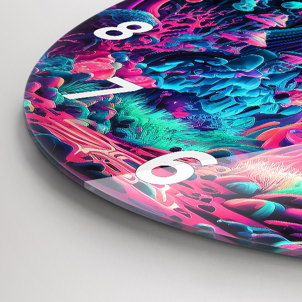 Kerek fali üvegóra Neon gomba