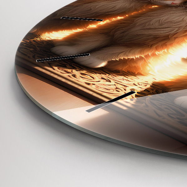 Kerek fali üvegóra Négy cica a napon