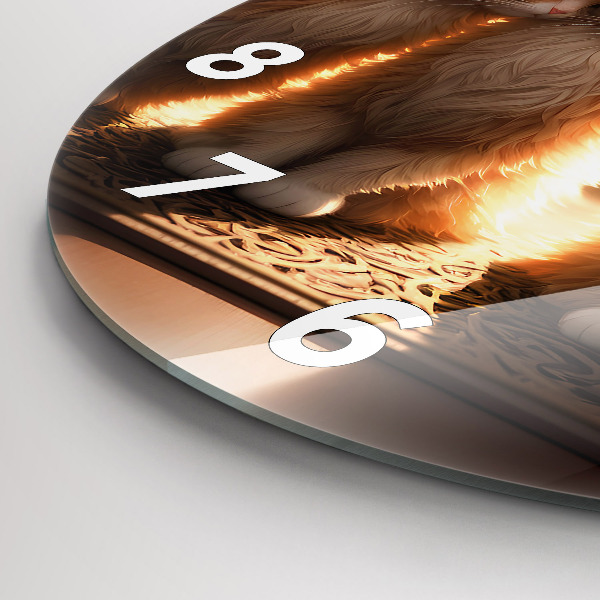 Kerek fali üvegóra Négy cica a napon