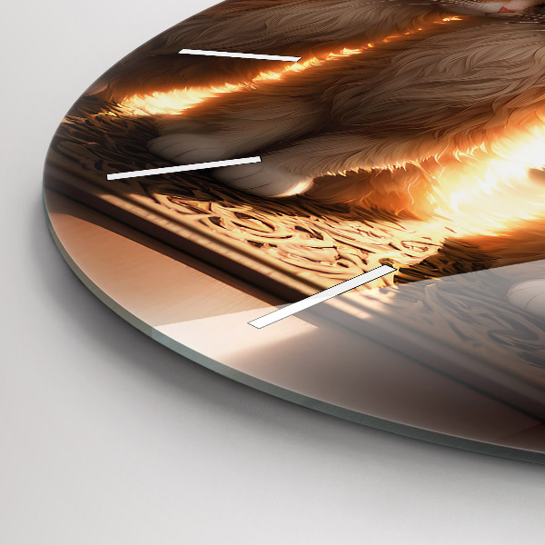 Kerek fali üvegóra Négy cica a napon