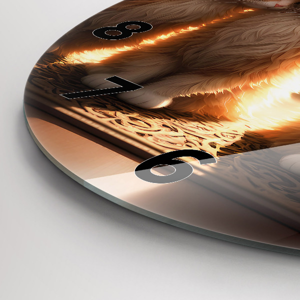 Kerek fali üvegóra Négy cica a napon