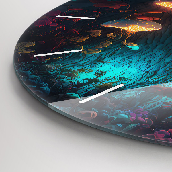 Kerek fali üvegóra Erdő és varázsgomba