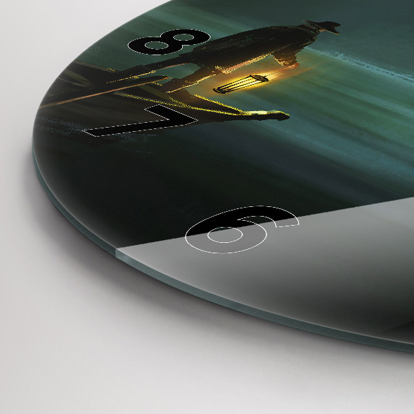 Kerek fali üvegóra Ember és szörny a mocsárban