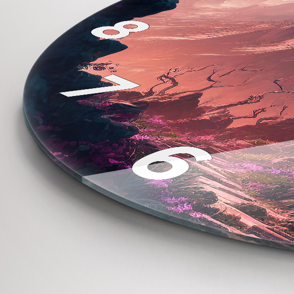 Kerek fali üvegóra Varázslatos erdő és hegyek