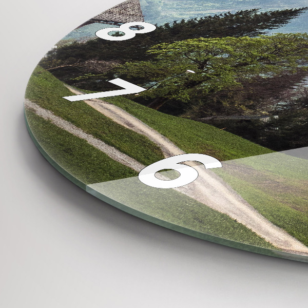 Kerek fali üvegóra Kilátás a hegyekre