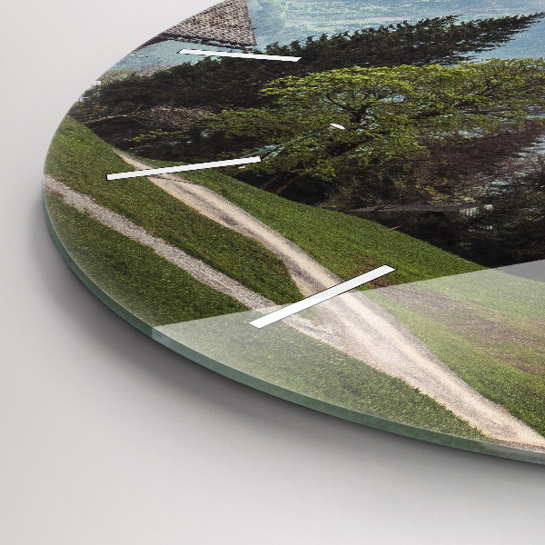 Kerek fali üvegóra Kilátás a hegyekre