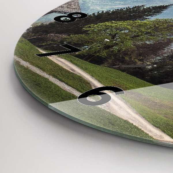 Kerek fali üvegóra Kilátás a hegyekre