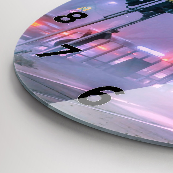 Kerek fali üvegóra Varsó a ködben