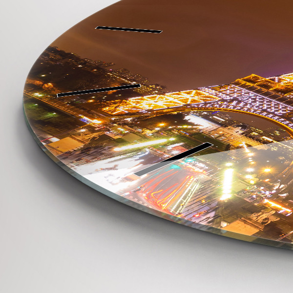 Kerek fali üvegóra Kivilágított Eiffel-torony