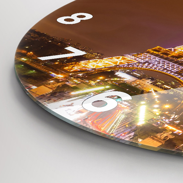 Kerek fali üvegóra Kivilágított Eiffel-torony