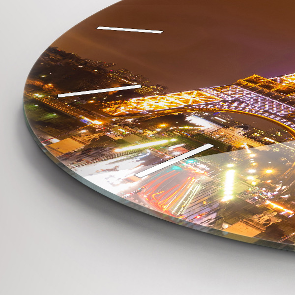 Kerek fali üvegóra Kivilágított Eiffel-torony