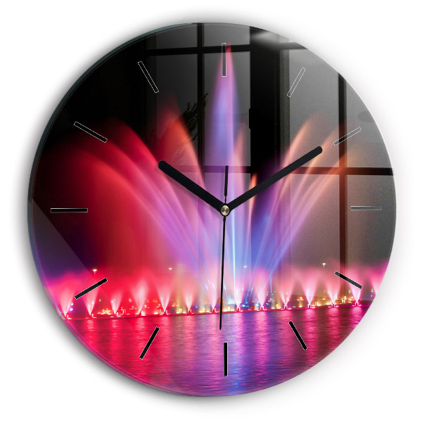 Kerek fali üvegóra Wroclaw-kút éjjel