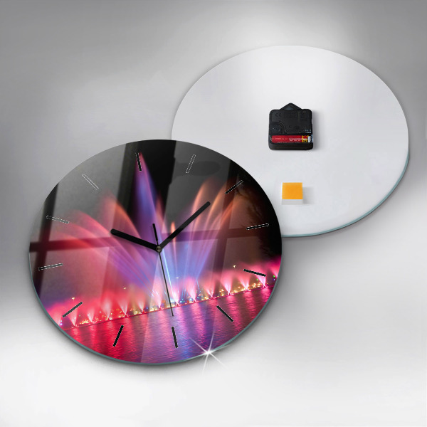 Kerek fali üvegóra Wroclaw-kút éjjel