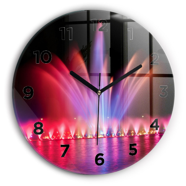 Kerek fali üvegóra Wroclaw-kút éjjel