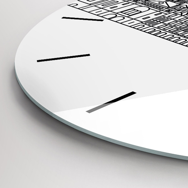 Kerek fali üvegóra Lodz építészeti panorámája