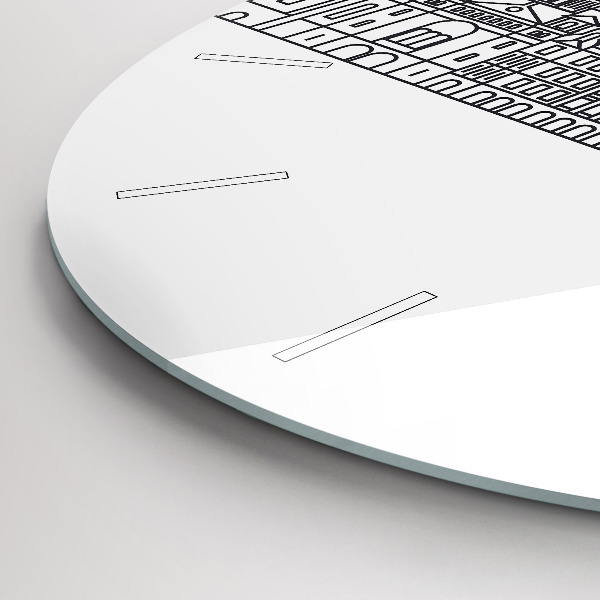 Kerek fali üvegóra Lodz építészeti panorámája