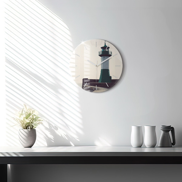 Kerek fali üvegóra A világítótorony és a tenger