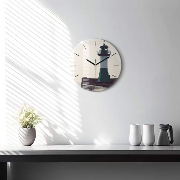 Kerek fali üvegóra A világítótorony és a tenger