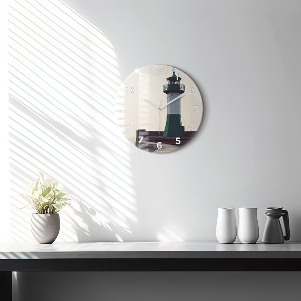 Kerek fali üvegóra A világítótorony és a tenger